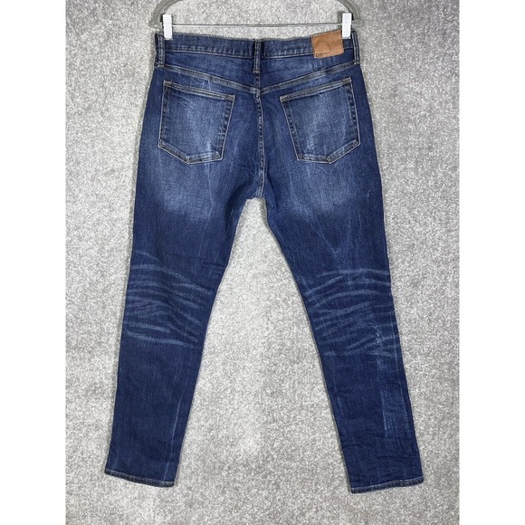 Gap Slim Straight Leg Distressed Jeans Mens Size 32x32 Stretch Blue Denim - Picture 2 of 16